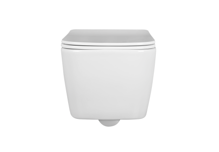 Фото унитаз-компакт подвесной безободковый aquatek либра new aq1148n-00 495*350*260 мм, горизонтальный выпуск, тонкое сиденье с механизмом плавного закрывания, крепеж