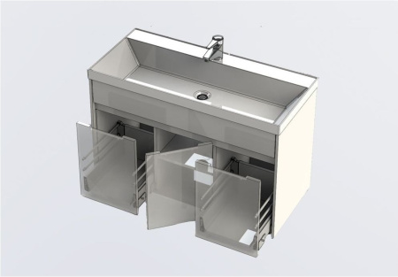 Фото тумба подвесная с раковиной aquanet латина 100 белый
