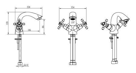 Фото смеситель для раковины boheme camelia 271-camelia, хром 