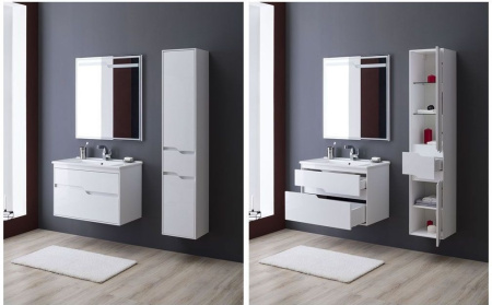 Фото тумба подвесная с раковиной aquanet модена 85 белый