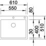 Фото мойка кухонная blanco claron 550 if/а 521639 нерж. сталь зерк.пол.