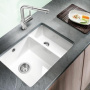 Фото мойка для кухни из искусственного камня blanco subline 350/150 u 514522 глянцевый белый 45х55