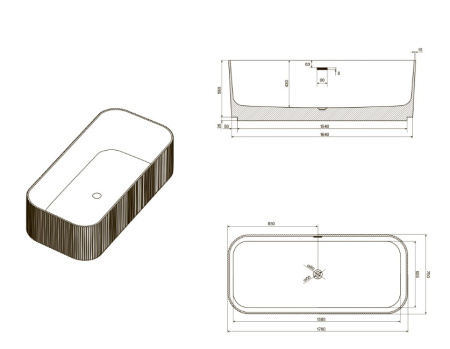 Фото ванна из искусственного камня ntbagno favoloso nt221 170*75 см, белая Фото ванна из искусственного камня ntbagno favoloso nt221 170*75 см, белая