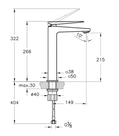 Фото смеситель для раковины высокий vitra brava a42610exp, хром