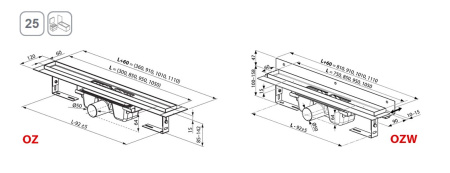 Фото душевой трап ravak 10° x01623 75 см, хром