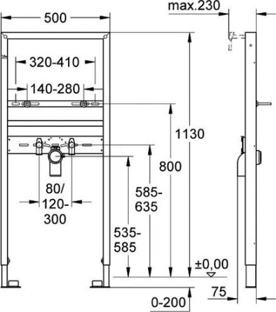 Фото инсталляция для раковины grohe rapid sl 38554001 для смесителей на одно отверстие монтажная высота 1,13 м