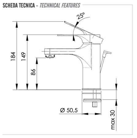 Фото смеситель для раковины remer class line l10 д/к, хром