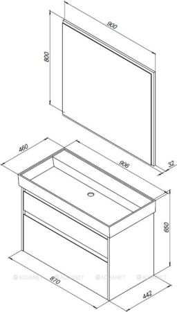 Фото комплект мебели aquanet nova 90 белый (2 ящика)
