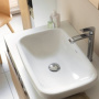 Фото раковина duravit durastyle 2319600000 60 см с переливом, с плоскостью под смеситель, глазуровка снизу