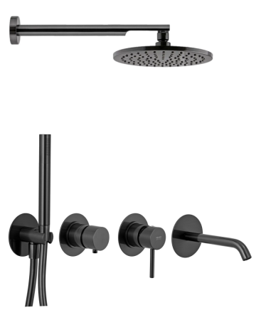 Фото душевая система remer x style x96d3setcfp, черный брашированный хром