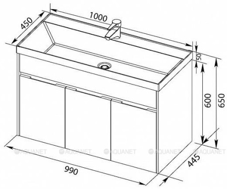 Фото раковина для тумбы aquanet орлеан 100 см, белая Фото раковина для тумбы aquanet орлеан 100 см, белая