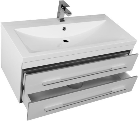 Фото комплект мебели aquanet верона 100 белый (раковина нота 158753)