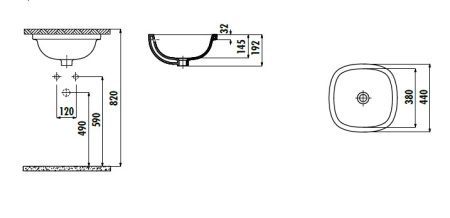 Фото раковина встраиваемая снизу creavit so037-00cb00e-0000 38*38 см, белая