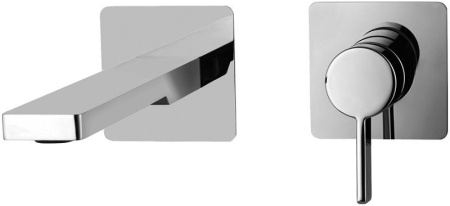 Фото смеситель для раковины paffoni rock ro105cr70 встраиваемый в стену, хром