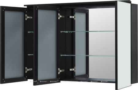 Фото зеркало-шкаф de aqua алюминиум 120 черный