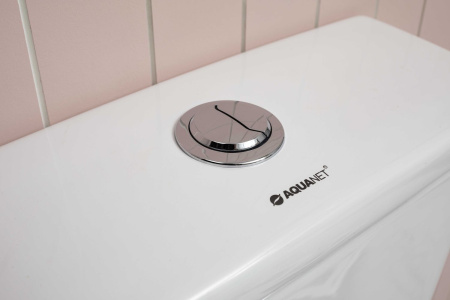 Фото унитаз напольный безободковый aquanet rimless cube-c cl-12248b белый, сиденье микролифт