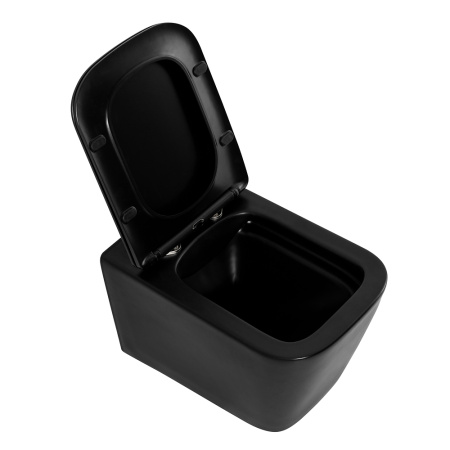 Фото унитаз подвесной безободковый belbagno ardente-c bb3202chr-mb, черный матовый