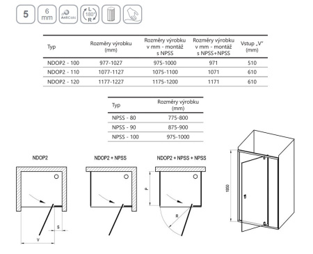 Фото дверь в нишу ravak nexty ndop2-100 03oa0u00z1 100*195 см, профиль сатин/стекло прозрачное