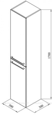 Фото пенал подвесной de aqua токката 30 бежевый, б/к, левый