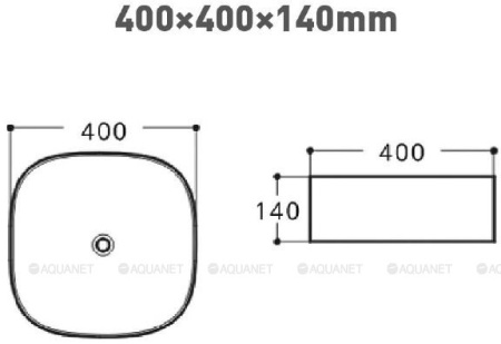 Фото раковина накладная aquanet trend-1-mb 40*40 см, черная матовая