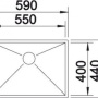 Фото мойка кухонная blanco zerox 500 u 521591 нержавеющая сталь, зеркальная полировка