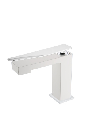 Фото смеситель для раковины boheme q 141-wcr.2, белый/хром