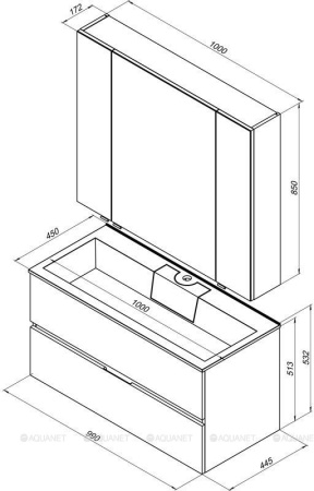 Фото комплект мебели aquanet алвита 100 белый