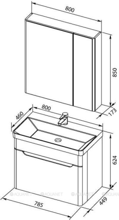 Фото комплект мебели aquanet софия 80 белый