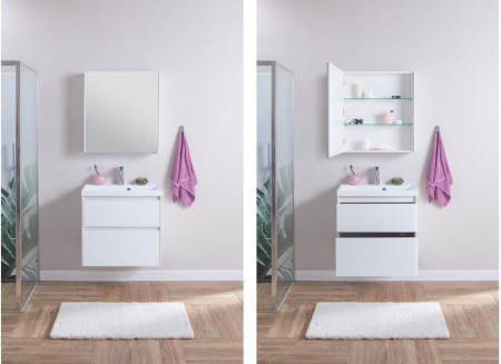 Фото комплект мебели aquanet гласс 70 белый