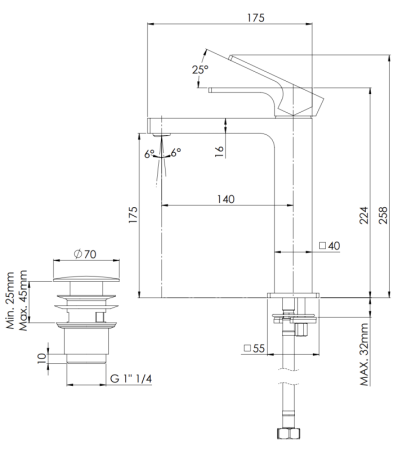 Фото смеситель для раковины remer absolute au10acc д/к, хром
