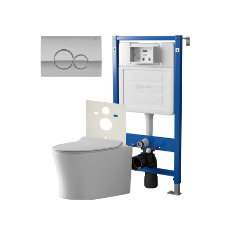 Фото сет: инсталляция point элемент pn45120 + клавиша виктория хром pn44061c + унитаз вега pn41711