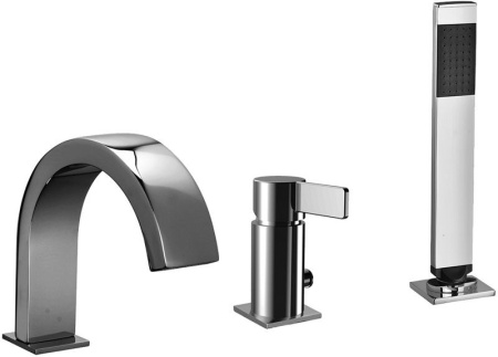 Фото смеситель на борт ванны paffoni rock ro040st, сталь