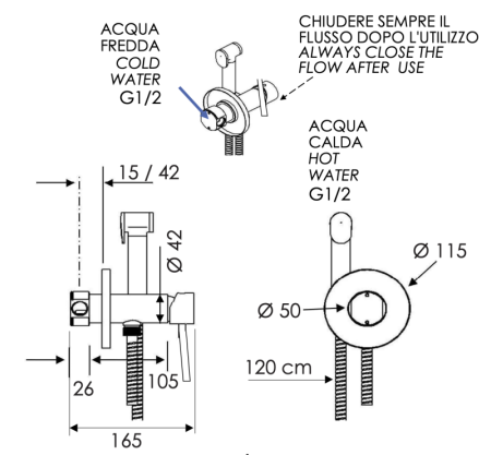 Фото гигиенический душ со смесителем remer minimal n65w, хром