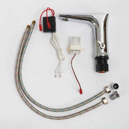 Фото смеситель для раковины belbagno kraft-elv-crm электронный, хром