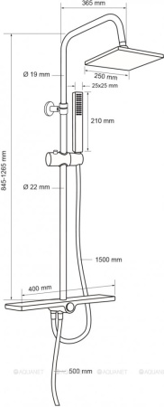 Фото душевая колонна aquanet pragmatic s af430-70-s-c с полочкой, хром