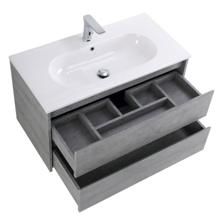 Фото тумба подвесная belbagno kraft 90 cemento grigio