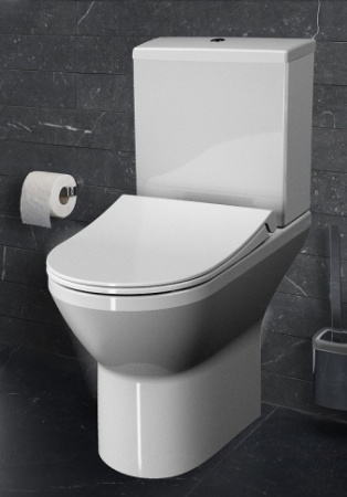 Фото унитаз напольный безободковый vitra integra round open-back 9833b003-7206 белый, сиденье микролифт