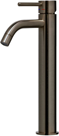 Фото смеситель для раковины paffoni light lig081nknsp высокий, никель черный брашированный