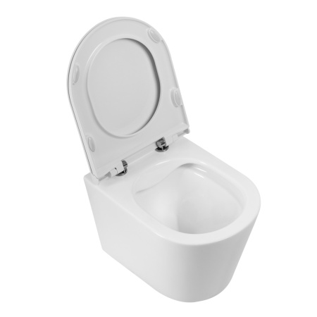 Фото унитаз подвесной безободковый belbagno flay-r bb053chr, белый