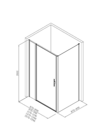 Фото душевой угол allen brau priority 3.31039.bba + 3.31045.bba 160*90*200 см, профиль черный браш