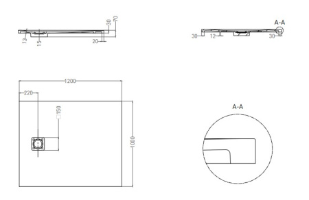 Фото поддон литьевой камень salini oasi s-stone 120322mrf 120*90 см матовый, покраска по ral полностью
