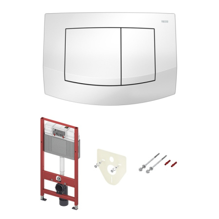 Фото инсталляция для унитаза tece ambia k440200 4 в 1, клавиша белая