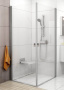 Фото душевой угол ravak chrome crv1-100 1qva0101z1 100*195 см, профиль белый/стекло прозрачное