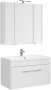 Фото комплект мебели aquanet августа 100 белый (ручка хром, раковина нота)