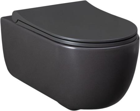 Фото унитаз подвесной безободковый allen brau priority 4.31001.an, антрацит