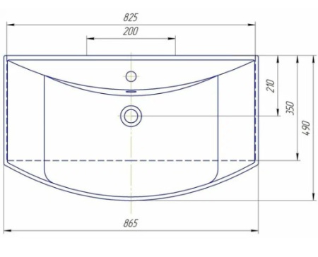 Фото раковина керамическая opadiris стиль 85 см, белая