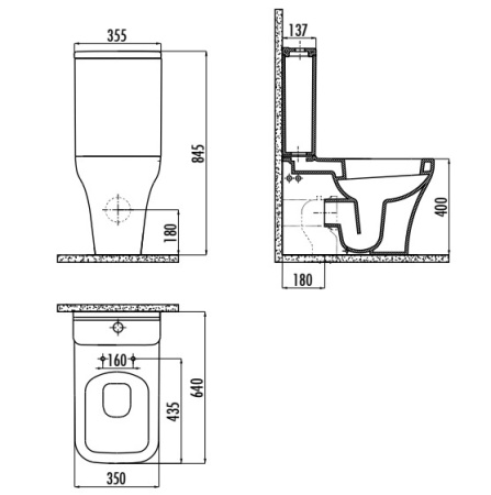 Фото унитаз напольный с биде creavit lidya ly360-00cb00e-0000, белый