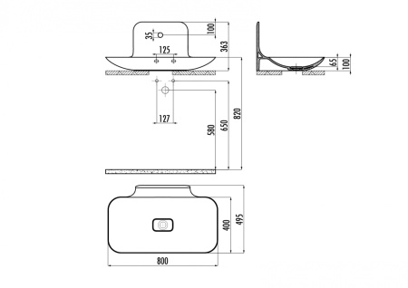 Фото раковина подвесная creavit foglia fg080-00cb00e-0000, белая
