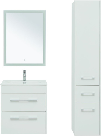 Фото комплект мебели aquanet августа 60 белый (ручка хром)