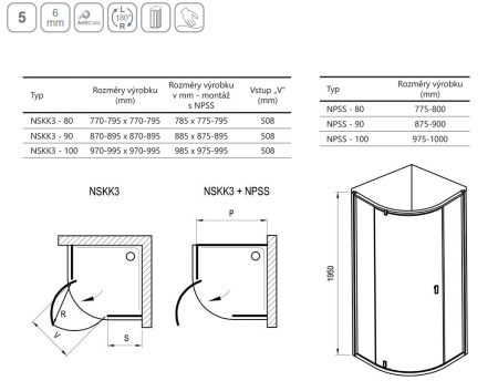 Фото душевой угол ravak nexty nskk3-80 3o644100z1 80*80*195 см, профиль белый+хром/стекло прозрачное